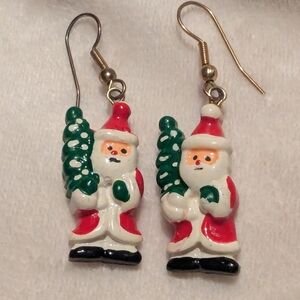 1980s Vintage Santa Claus Earings